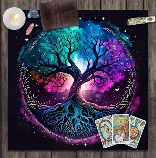 Скатерть Таро Древо Жизни | Мистический коврик для карт, астрология Киев - изображение 1