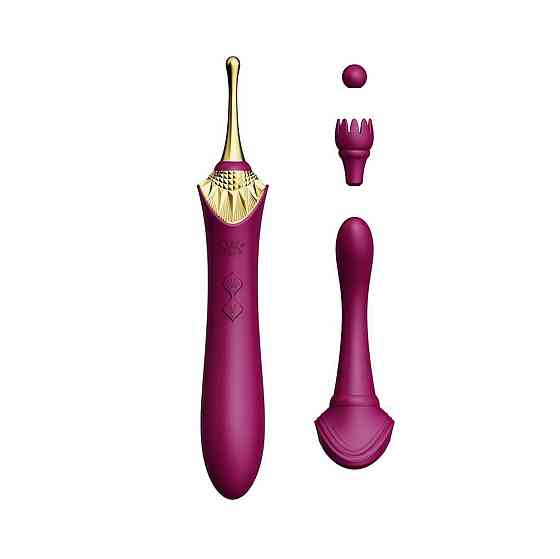 Вагинально-клиторальный вибратор Zalo — Bess Velvet Purple, мультифункциональный с насадками Sex Aura Киев