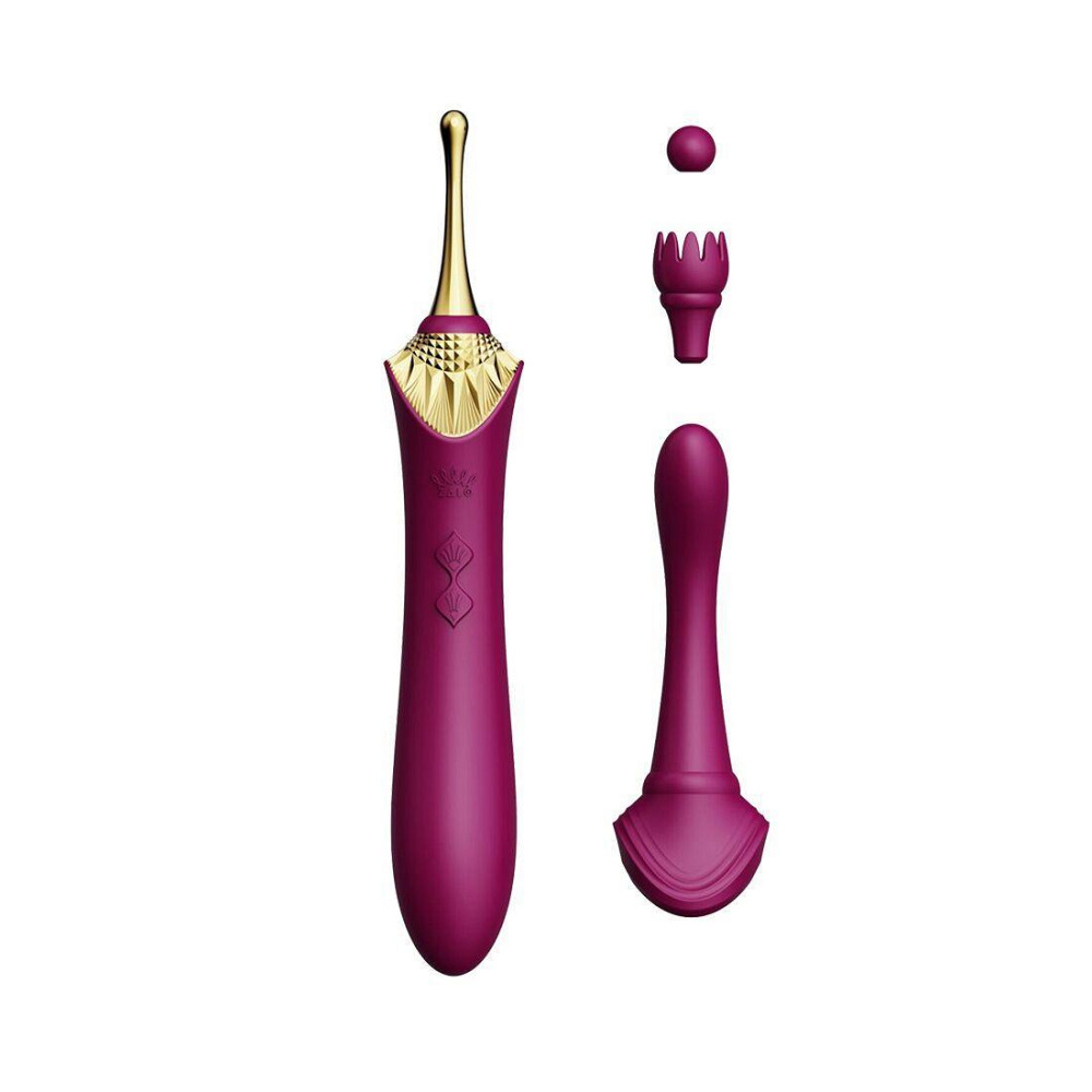 Вагинально-клиторальный вибратор Zalo — Bess Velvet Purple, мультифункциональный с насадками Sex Aura Киев - изображение 1