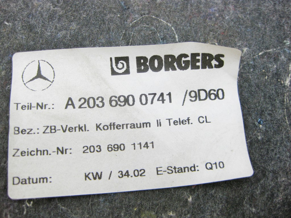 Mercedes-Benz  A2036900741 9D60 Обшивка багажника ліва синьо-чорна CL203 Sportcoupe C203 Одесса - изображение 8