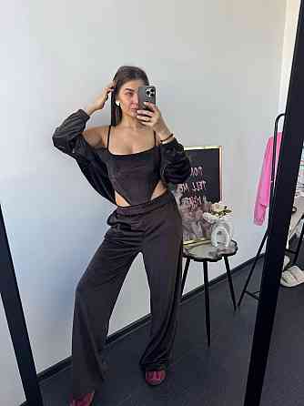 Женский стильный привлекательный велюровый костюм Шоколад, 44/46 Одесса