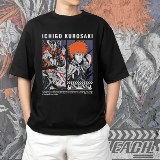Футболка чоловіча з  принтом Блич Ичиго Куросаки Розмір 48 Дніпро