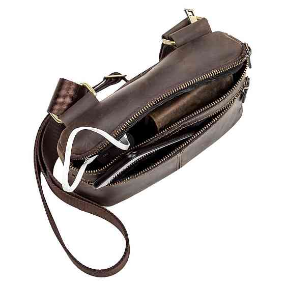 Сумка чоловіча SHVIGEL 11094 шкіряна Коричнева Київ