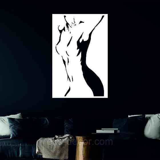 Декоративное настенное Панно «Силуэт женщины», Декор на стену 90*59 см, Белый Киев
