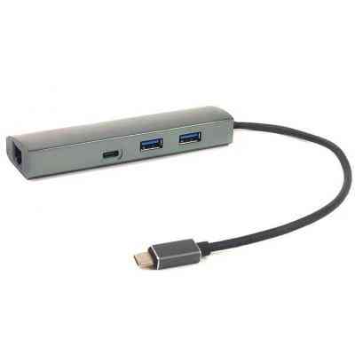 Порт-реплікатор PowerPlant Type-C USB 3.1 -&gt; 2*USB3.0, Type-C USB3.1, Gigabit Ethernet (CA910557) Вінниця