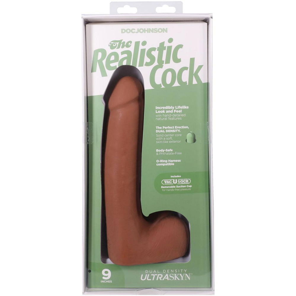 Фалоімітатор Doc Johnson The Realistic Cock ULTRASKYN - 9 Inch with Balls Caramel Sex Aura Київ - фото 10