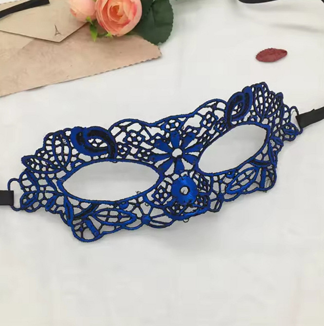 Маска венецианская на лицо для праздника one size синий Киев - изображение 1