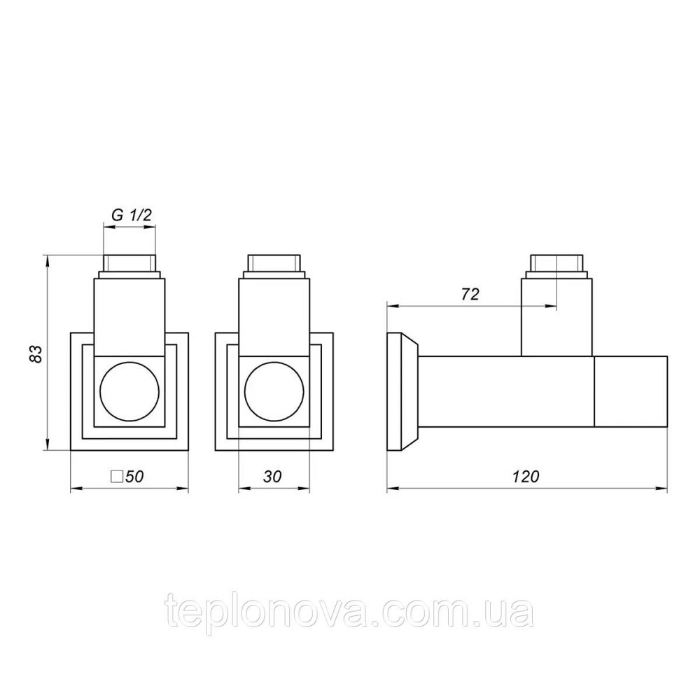 Кутовий кран подовжений Solomon CUBE CHROM 1/2"х1/2", 2 шт. Чернівці - фото 8