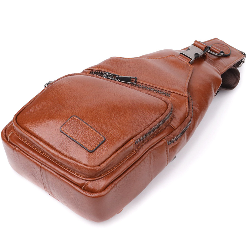 Чоловіча сумка через плече з натуральної шкіри Vintage 23049 Рудий Київ - фото 7