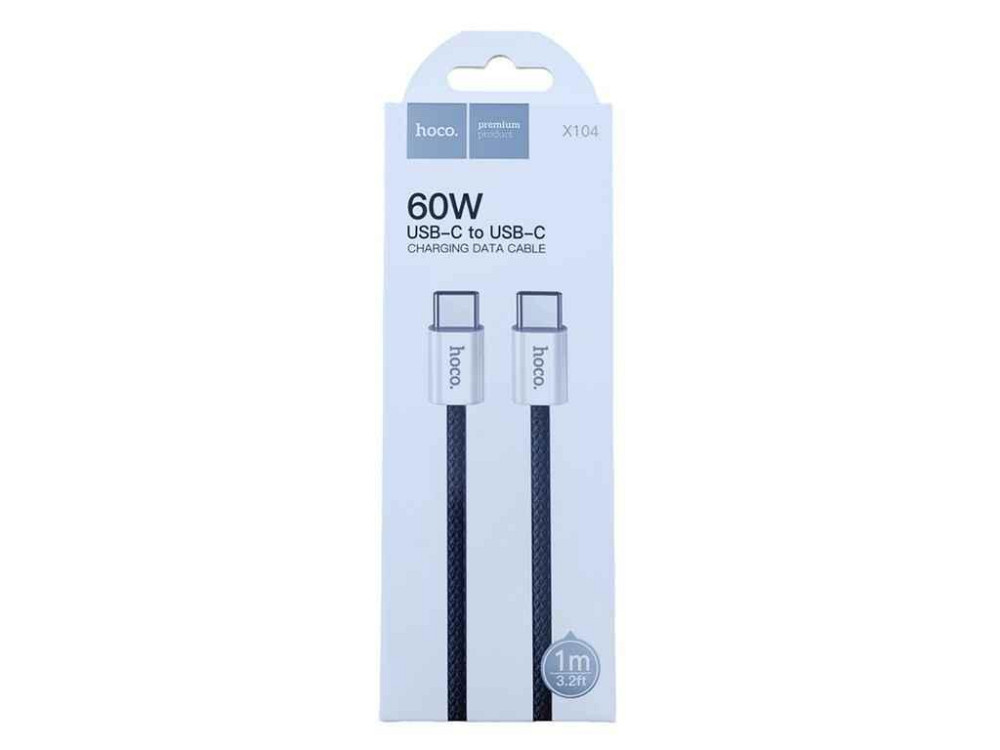 Кабель Type-C to Type-C X104 60W черный 1м (31) ТМ Hoco Київ - фото 1