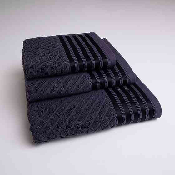 Набор махровых полотенец SOFT 3шт GM Textile 40х70см, 50х90см, 70х140см 500г/м2 (Графитовый) Сумы