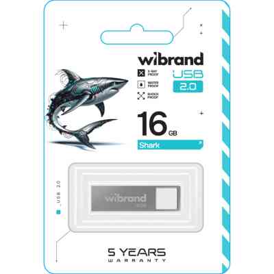 USB флеш накопитель Wibrand 16GB Shark Silver USB 2.0 (WI2.0/SH16U4S) Винница