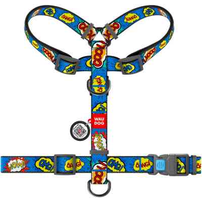 Шлей для собак WAUDOG Nylon с QR паспортом анатомическая H-образная "ВАУ" S (5606) Винница
