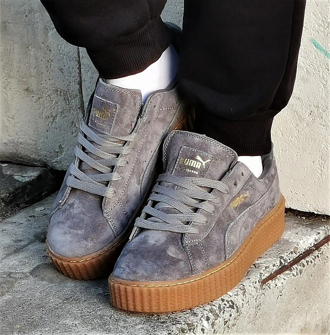 Мужские Кроссовки Puma Слипоны Серые Мокасины Пума Замшевые (размеры: 41,42,43,44) Днепр - изображение 9