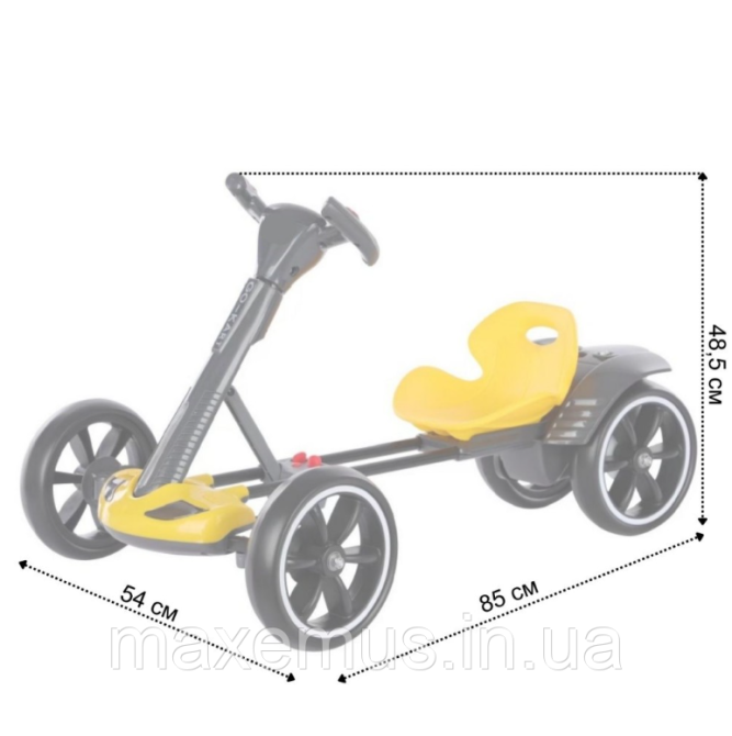 Детский электрокарт с пультом управления мягкими колесами Spoko SP V 1 7 6V 4,5А электрокарт аккумуляторный желтый Мостиська - фото 7
