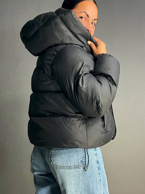 Куртка жіноча Lady Yep 10005 дута пуффер з капюшоном чорна, чорний, 46 Київ - фото 3