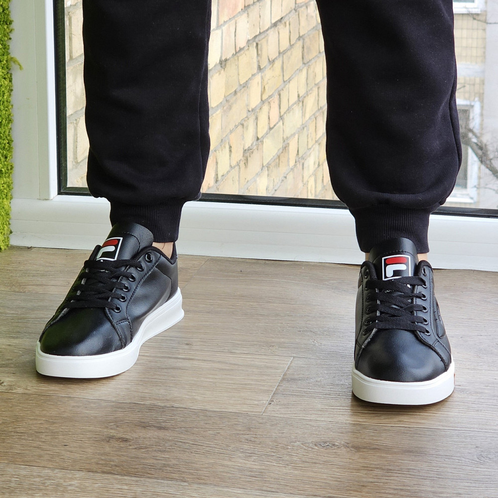 Мужские Кроссовки FILA Черные Белые Кеды Фила Кожаные (размеры: 40,41,42,43,44) Видео Обзор Днепр - изображение 8