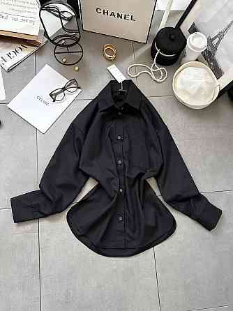 Жіноча базова сорочка на ґудзиках із бавовни Чорний, 46/48 Одеса