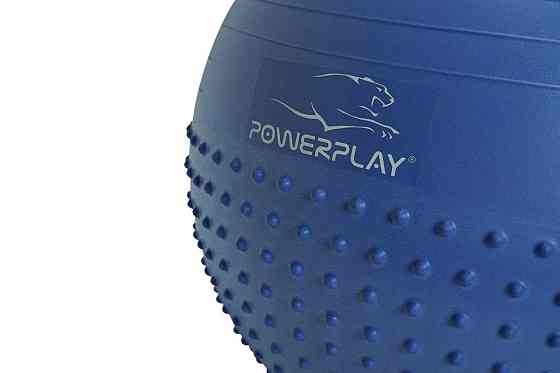 М'яч для фітнесу (фітбол) напівмасажний PowerPlay 4003 Ø65 cm Gymball Синій + помпа Кам'янське
