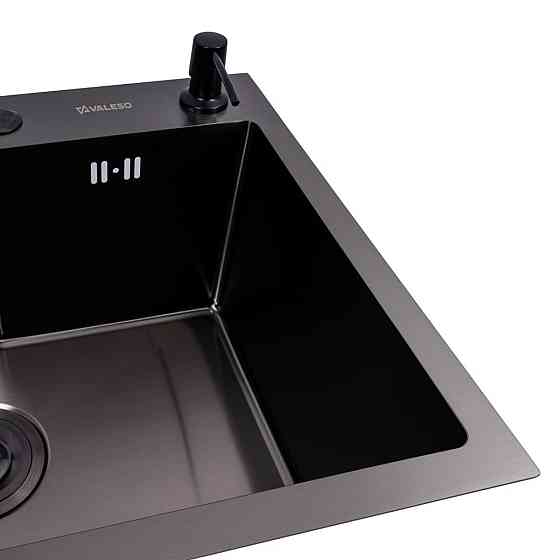 VALESO Кухонна мийка VALESO Handmade 65х43 PVD (3,0/0,8) чорна Киев