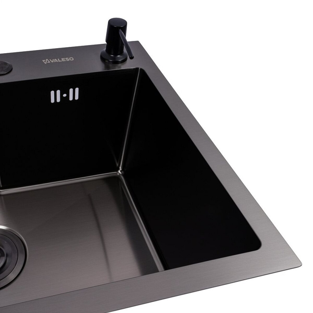 VALESO Кухонна мийка VALESO Handmade 65х43 PVD (3,0/0,8) чорна Київ - фото 3