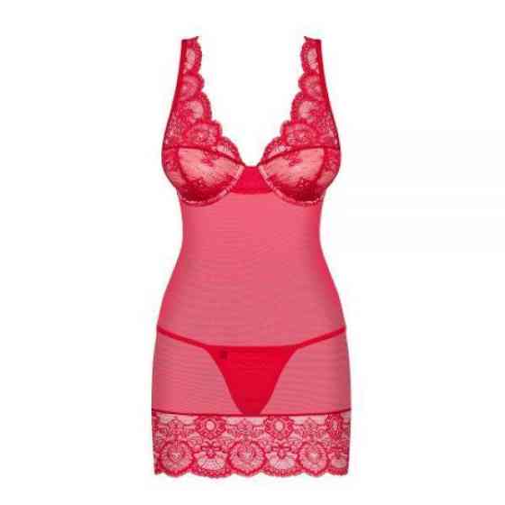 Спокуслива сорочка Obsessive 853-CHE-3 chemise thong red S/M Sex Aura Київ