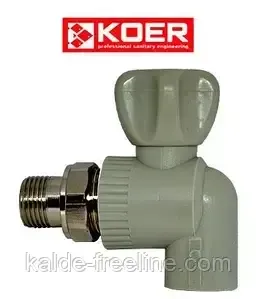 Кран радиаторный полипропиленовый Koer ∅25 3/4