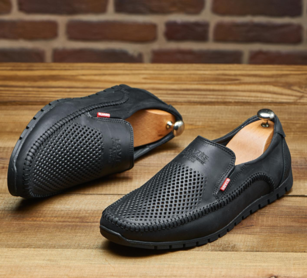 Літні шкіряні туфлі-макасини чорні Харків - фото 2