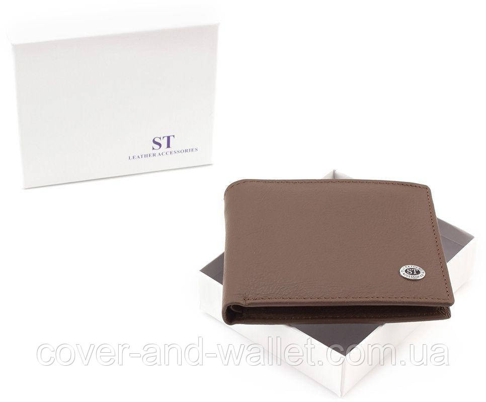 Коричневый мужской кошелек из натуральной кожи на магнитах ST 1 Киев - изображение 10