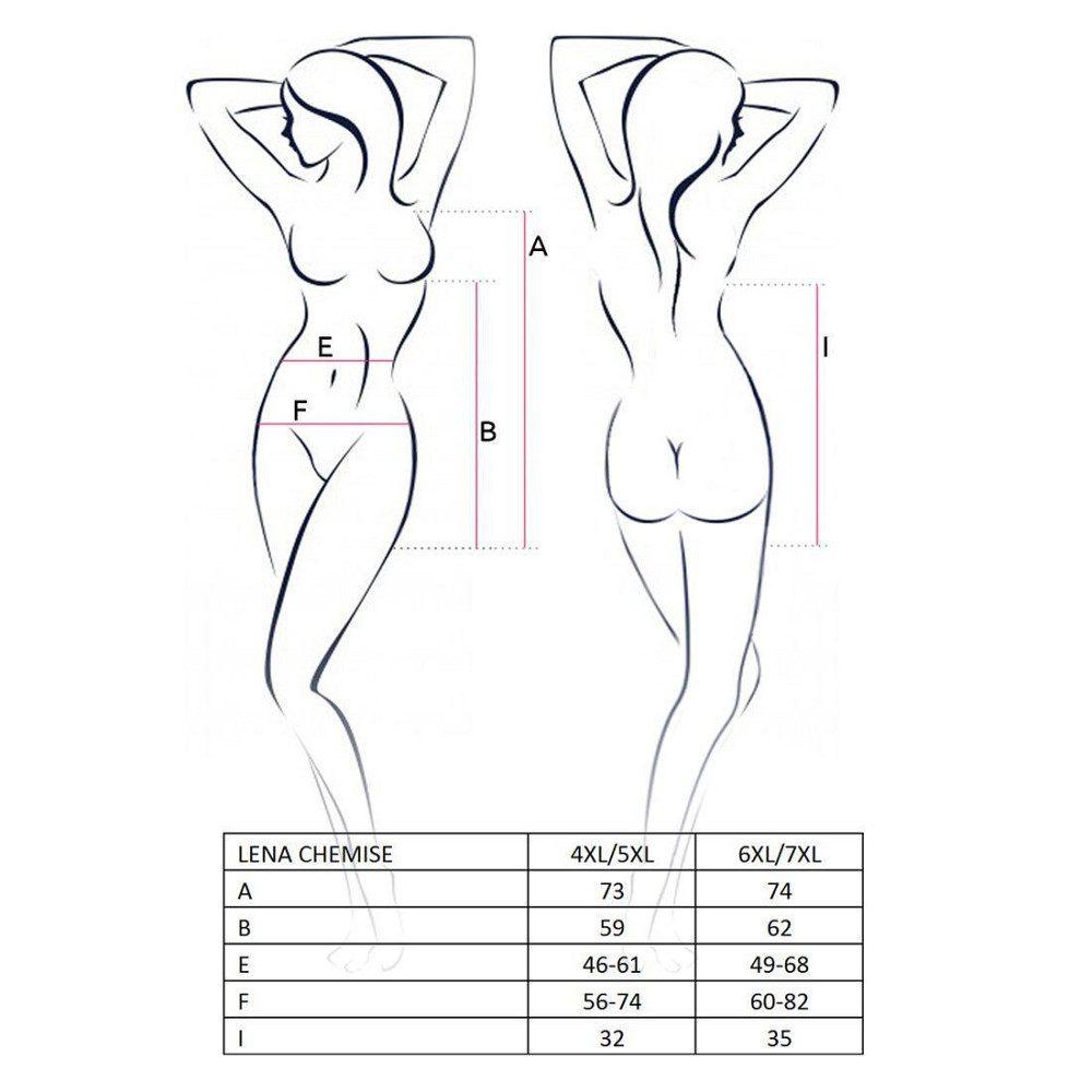 Сорочка приталенная с открытой спиной Passion LENA CHEMISE 4XL/5XL, red, трусики Sex Aura Киев - изображение 6