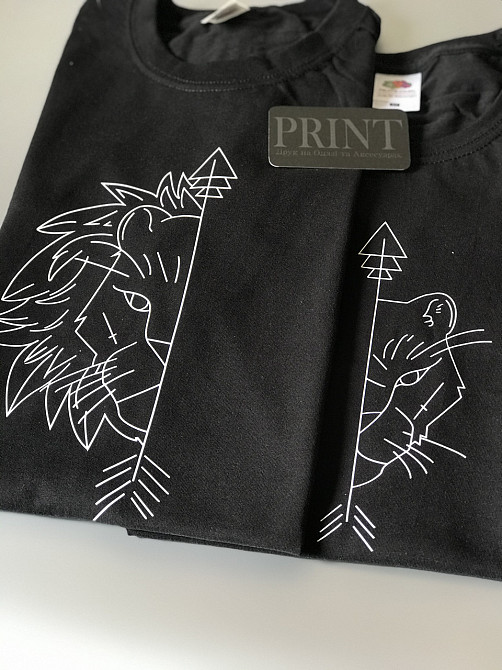 Парные футболки для влюбленных (АРТ ПРИНТ ЛЕВ \ЛЬВИЦА  ) Черновцы - изображение 1