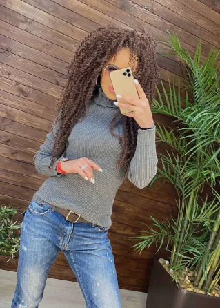 Водолазка женкая однотонная рубчик, гольф женский базовый, женские базовые гольфы водолазки в Украине Серый Киев