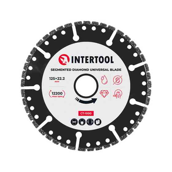 Диск універсальний сегментний алмазний, 125 мм, 16-18%, 12200 об/хв INTERTOOL CT-1000 Київ