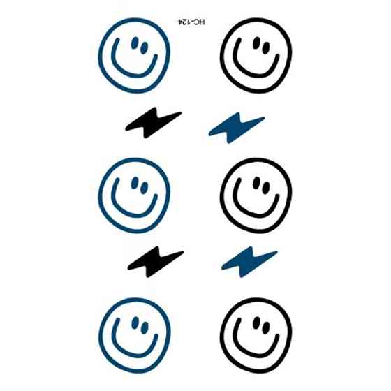 Наклейка для тіла тату "Смайлики" - розмір стікера 10*6см Київ