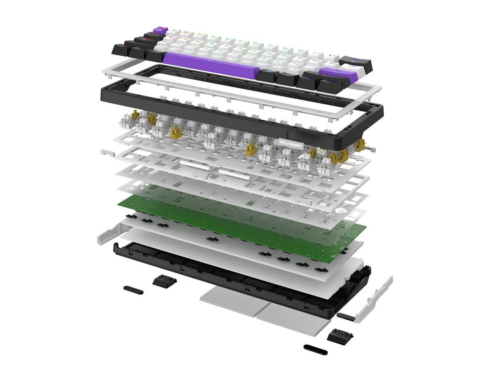 Клавіатура бездротова Hator Hellyberry HK60 Wireless White/Violet ( 13259 ) Харків - фото 8