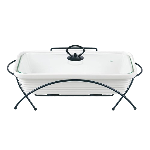 Марміт прямокутний 2,4л 36,5см кераміка скляна кришка + метал.підставка MR-11562-73 Maestro Житомир - фото 1