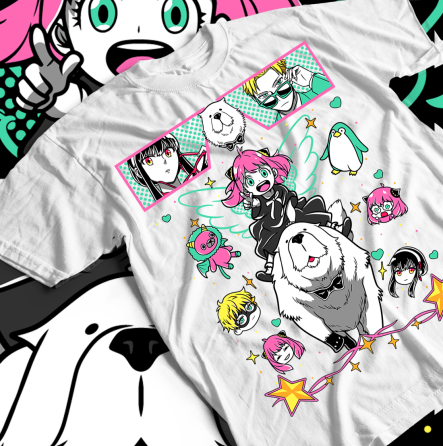 Футболка з аніме принтом Шпигун і сім’я оверсайз (S/M/L) Чорний AnimeJ0176 Дніпро