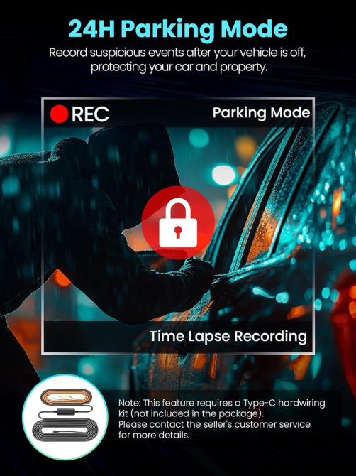 Видеорегистратор ALLTOTIVE R5 Pro 4K + 2.5K, 2 камеры, Wi-Fi 5 ГГц, GPS, карта 128 ГБ, IPS 3,16″, WDR Киев - изображение 9