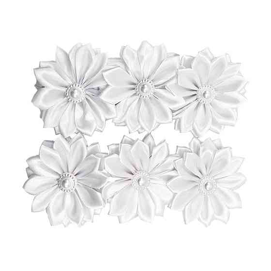 Набір резинок для волосся "Гербера" 0108-387, 6 штук, білий Вінниця