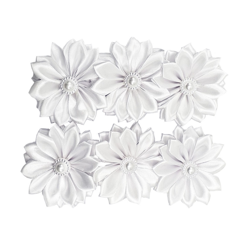 Набір резинок для волосся "Гербера" 0108-387, 6 штук, білий Вінниця - фото 1