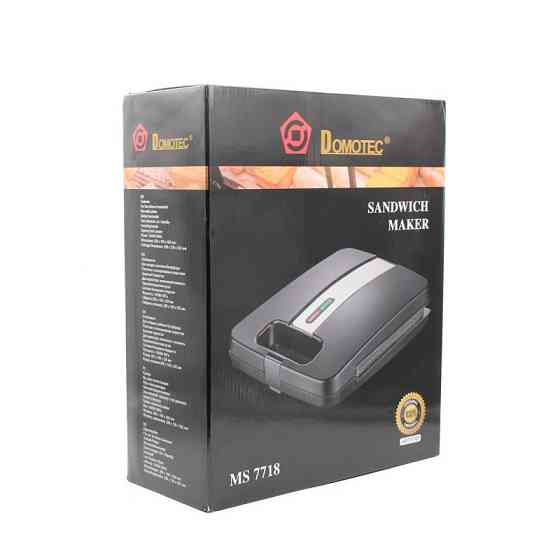Сендвичница Мультимейкер DOMOTEC MS-7718 4 отдела 1000Вт (Черный) 1400ВТ,  с антипригарным покрытием Одесса