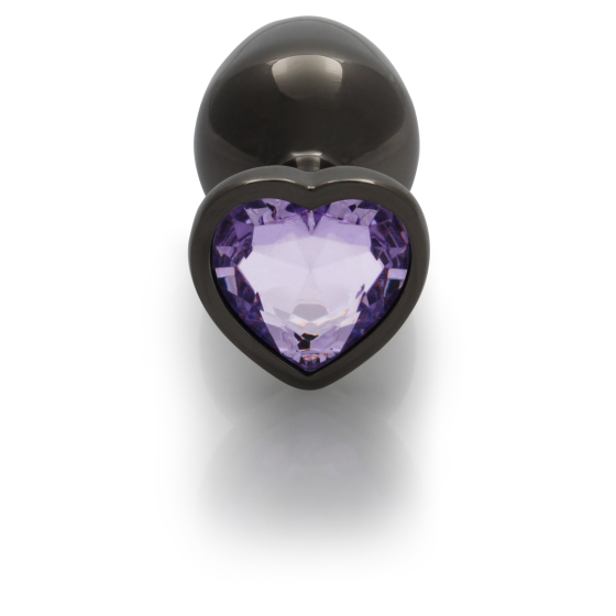 Анальная пробка – Ouch! Metal Butt Plug Medium Gunmetal/Amethyst Purple Sex Aura Киев