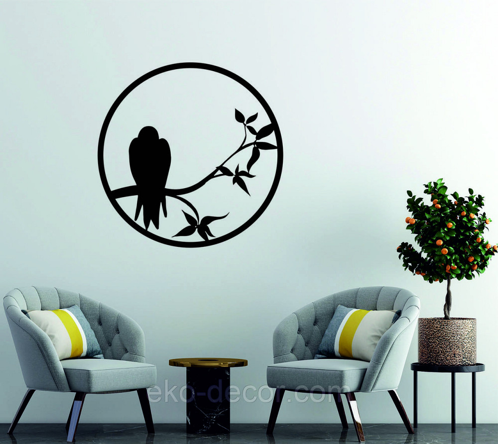 Декоративное настенное Панно «Ворон», Декор на стену 90*90 см, Черный Киев - изображение 2