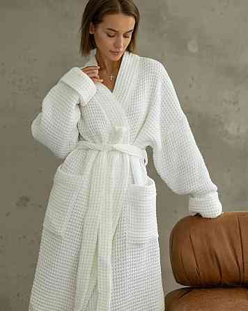 Жіночий халат з вафельної натуральної тканини Харків