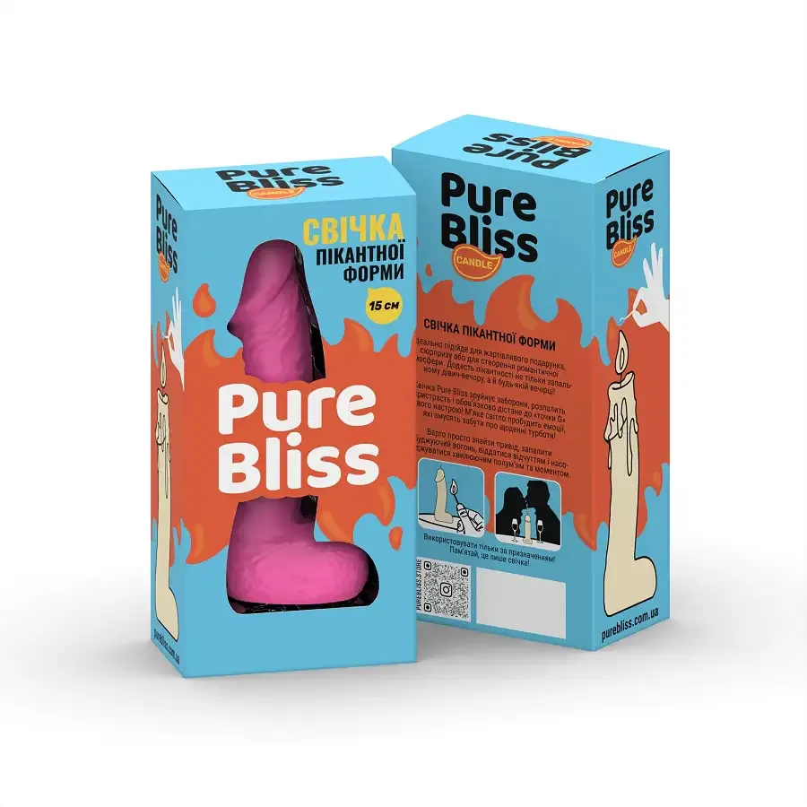 Свічка у вигляді члена Pure Bliss MINI Pink 15 см Львів - фото 7