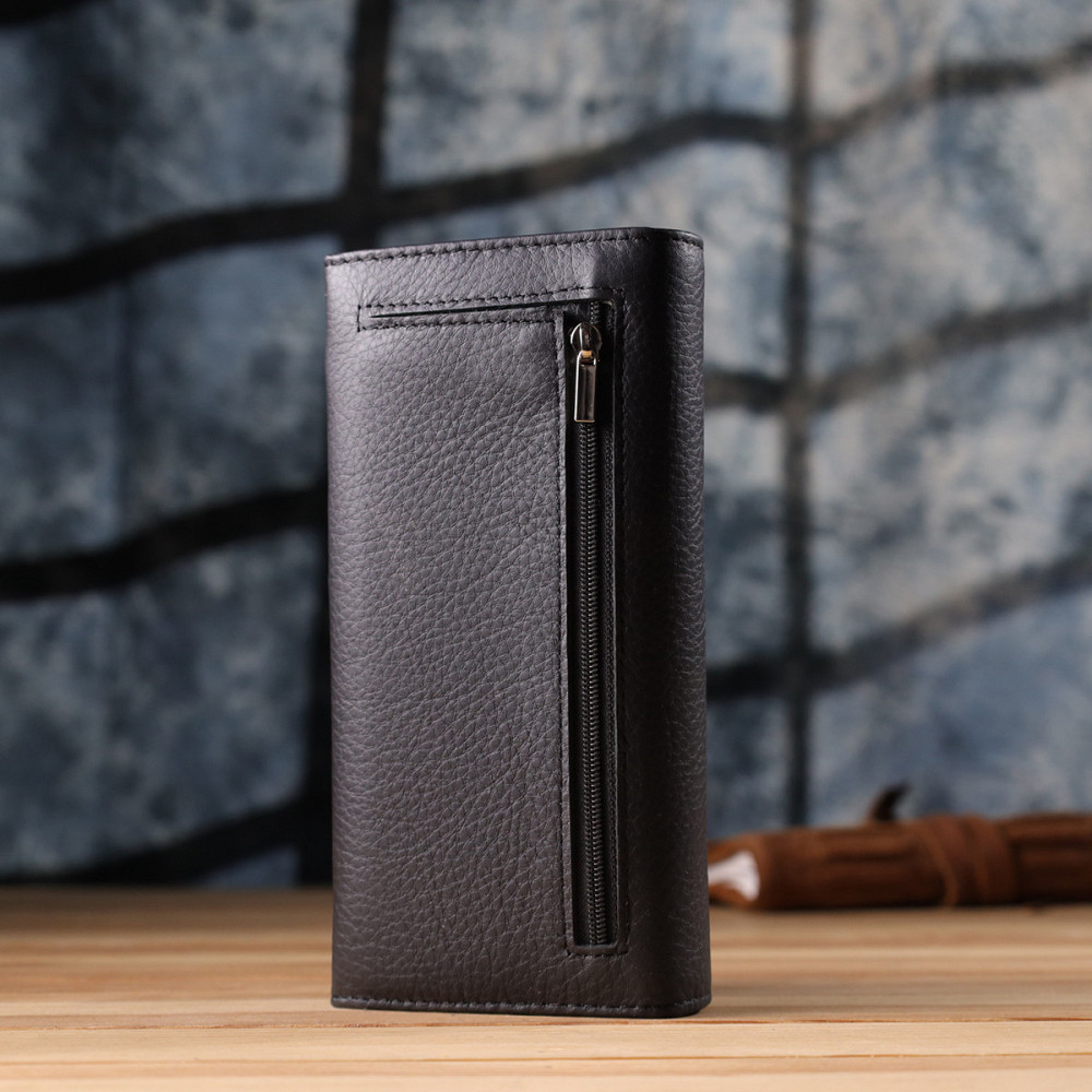 Вместительный кошелек для женщин из натуральной кожи ST Leather 23097 Черный Киев - изображение 2