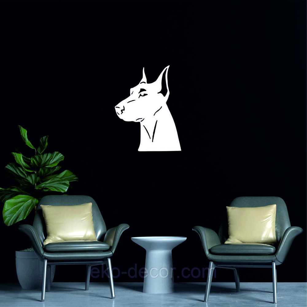Декоративное настенное Панно «Доберман», Декор на стену 70*50 см, Белый Киев - изображение 3