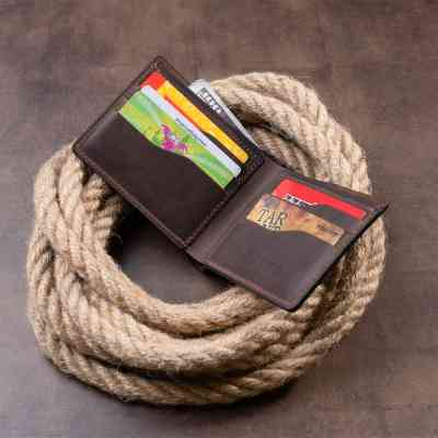 Портмоне Grande Pelle В винтажной коже Коричневое (11310) Винница