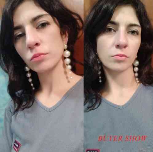 Серьги женские с жемчугом - длина 10см, сплав Киев