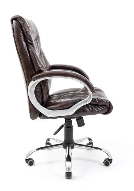 Офісне Крісло Керівника Richman Cagliari Madras Dark Brown Хром М1 Tilt Коричневий Київ - фото 3